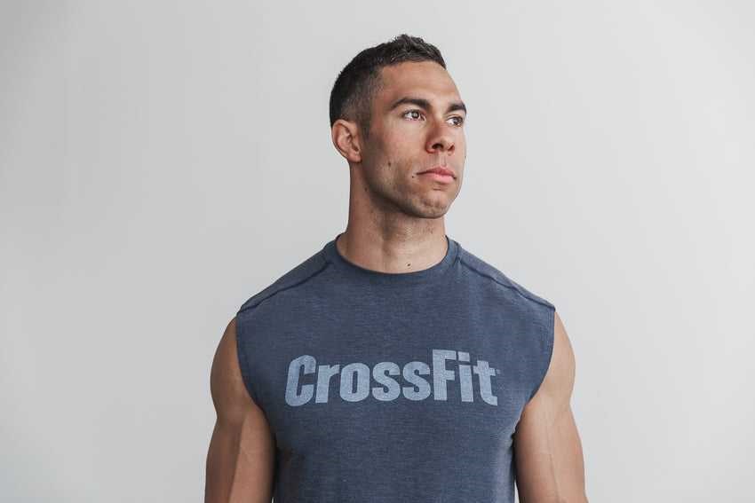 Nobull Crossfit Sleeveless Tee Tanks & Tees Navy | 7981-BNAQX